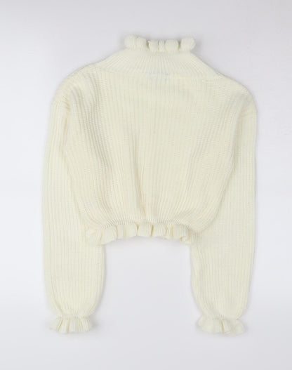 Womens UK Size S PRETTYLITTLETHING White Pullover Jumper