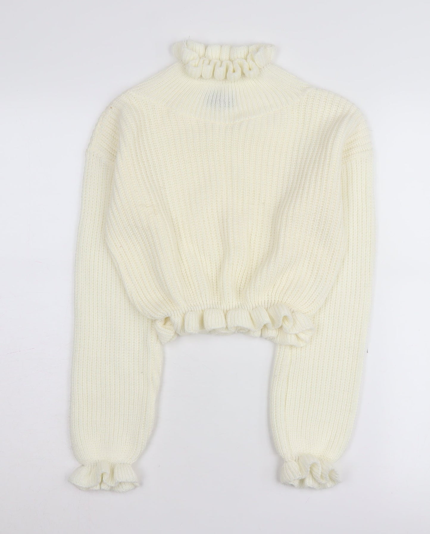 Womens UK Size S PRETTYLITTLETHING White Pullover Jumper