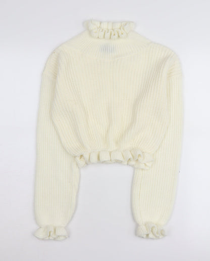Womens UK Size S PRETTYLITTLETHING White Pullover Jumper