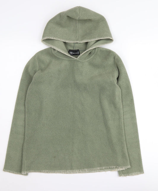 Additional front view of Active unisex green pullover hoodie m