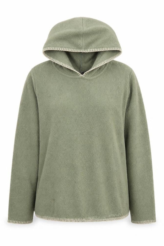 Front view of Active unisex green pullover hoodie m
