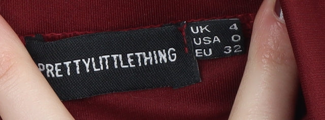 PrettyLittleThing Women's Red Trumpet Skirt Size 4