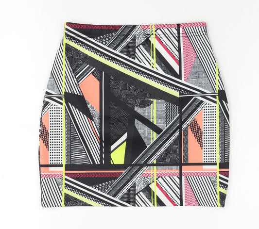 Miss Selfridge Women's Multicoloured Geometric Pencil Skirt UK 4