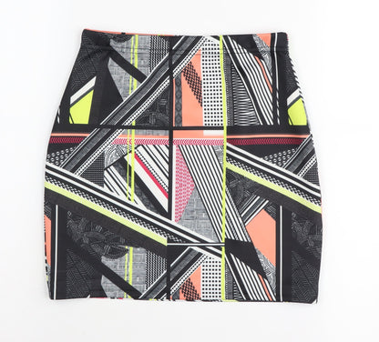 Miss Selfridge Women's Multicoloured Geometric Pencil Skirt UK 4