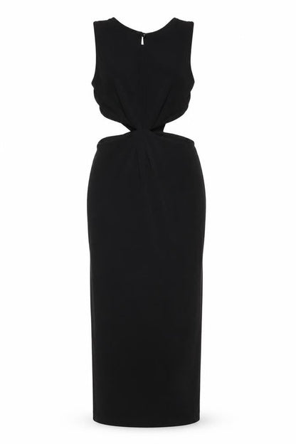 ASOS Black Long Bodycon Cut Out Dress Women UK 4