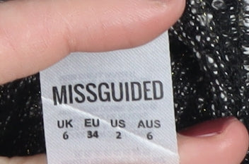Womens UK Size 6 Missguided Black Cropped Blouse