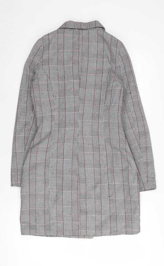 Missguided Women's Grey Plaid Suit Jacket Size 8