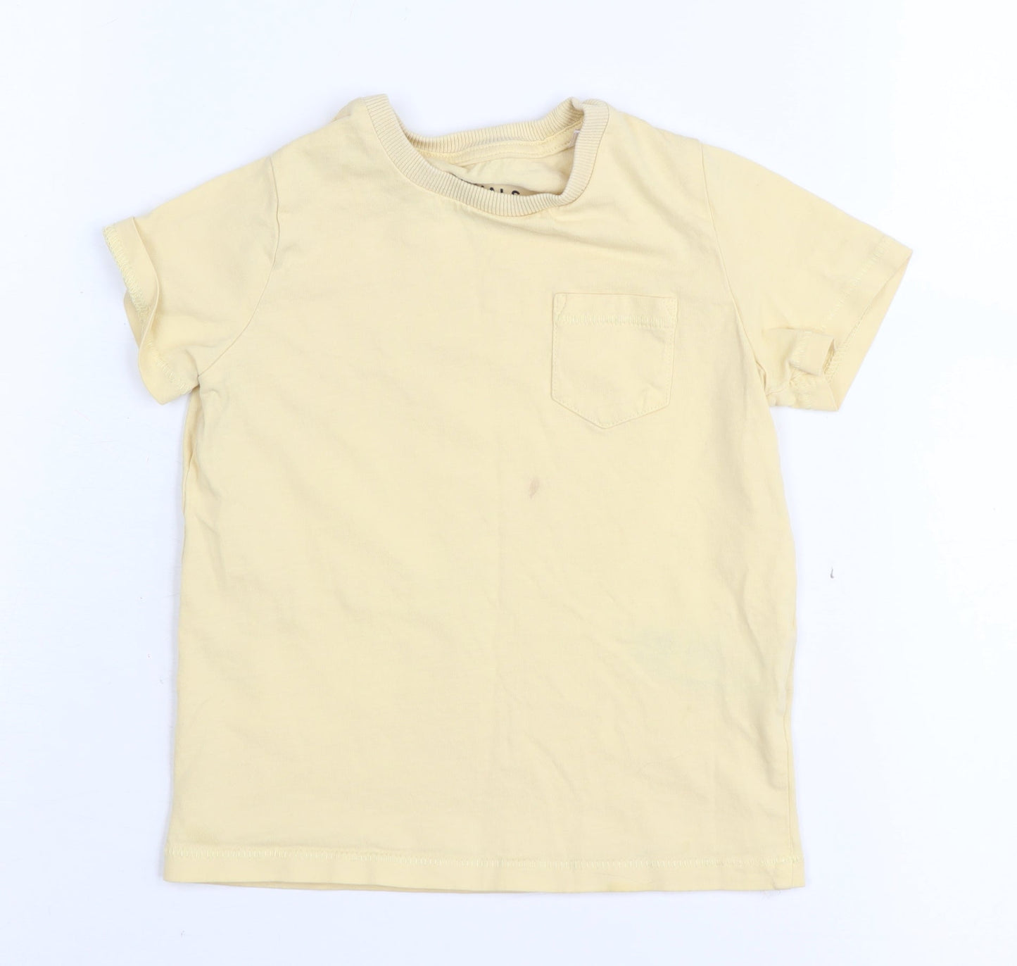 Marks and Spencer Boys Beige Cotton T-Shirt 3-4 Years