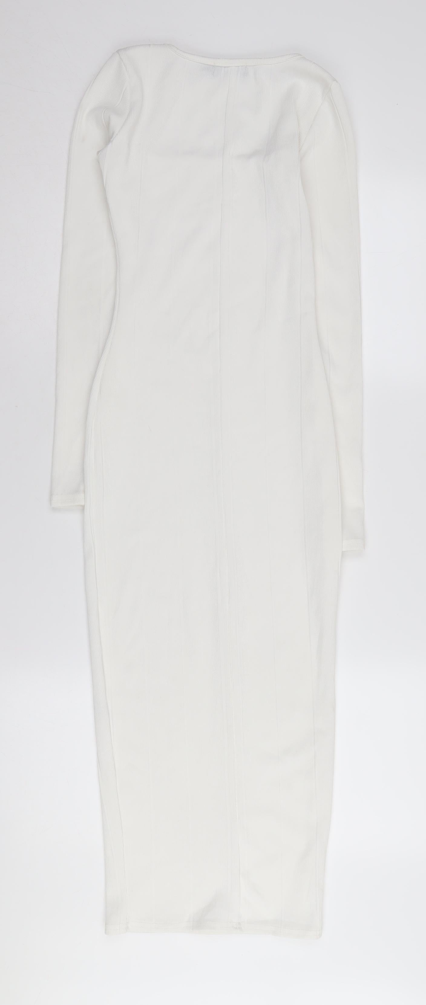 PrettyLittleThing Women's White Bodycon Dress, Size 8