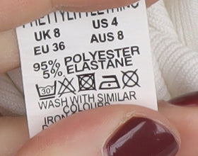 PrettyLittleThing Women's White Bodycon Dress, Size 8