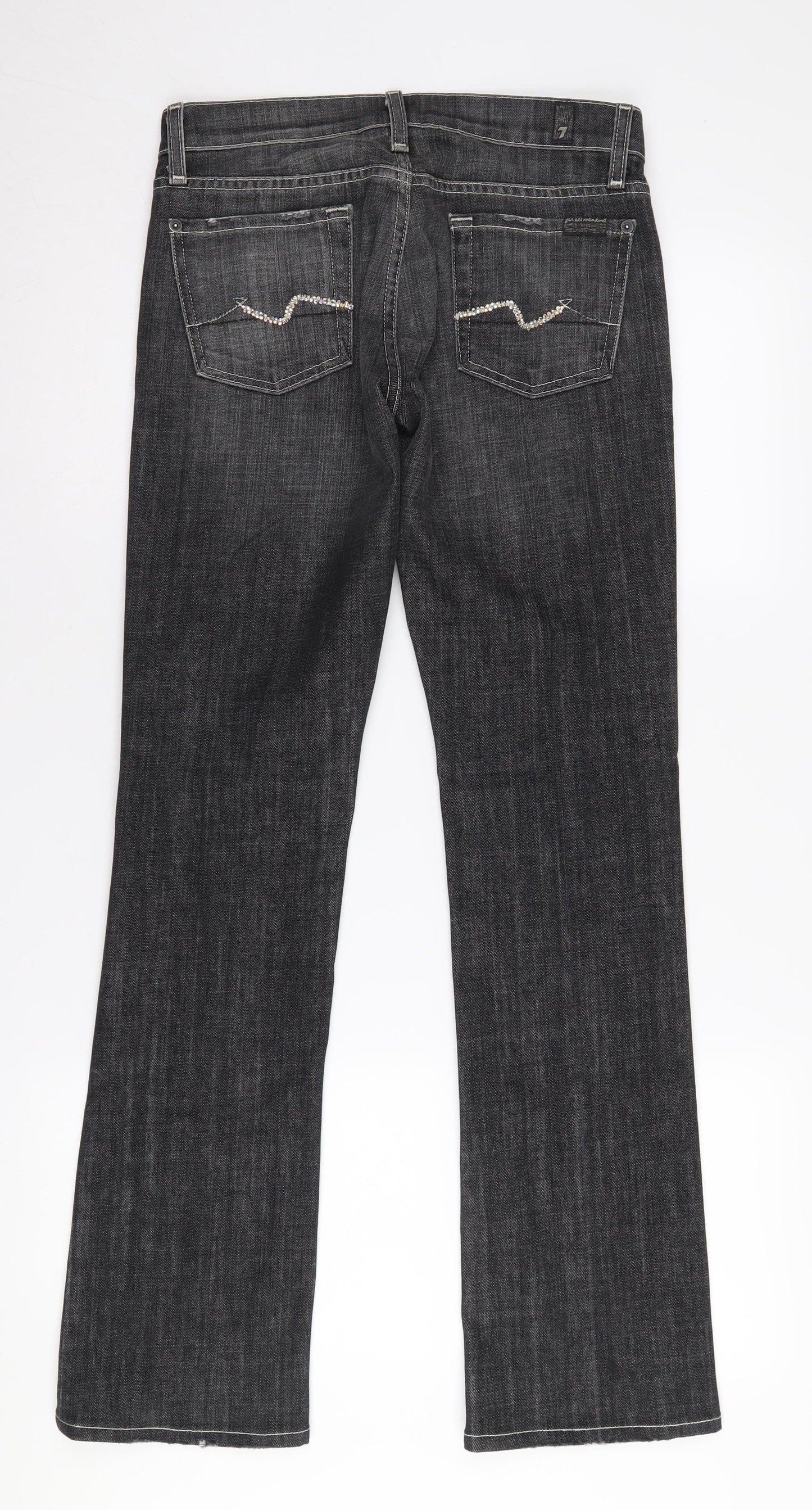 7 for All Mankind Women's Black Bootcut Jeans, Size 26