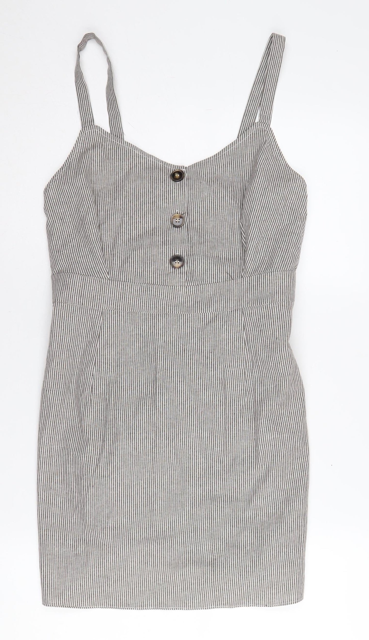 Brave Soul Women's Striped Pinafore Dress M