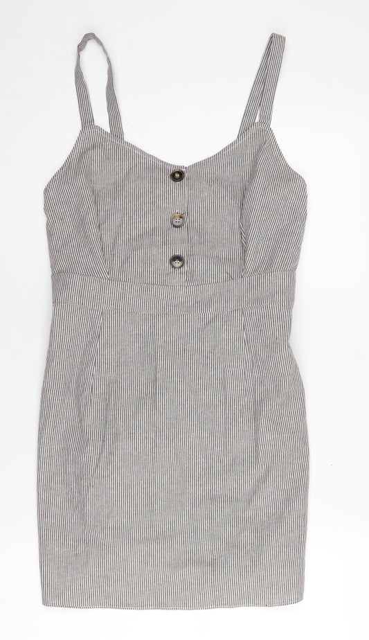 Brave Soul Women's Striped Pinafore Dress M