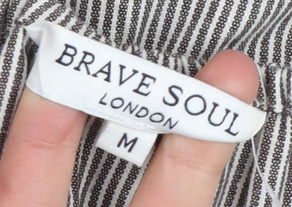 Brave Soul Women's Striped Pinafore Dress M