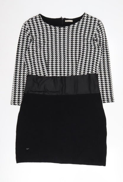 Masica Women's Black Houndstooth Sheath Dress M