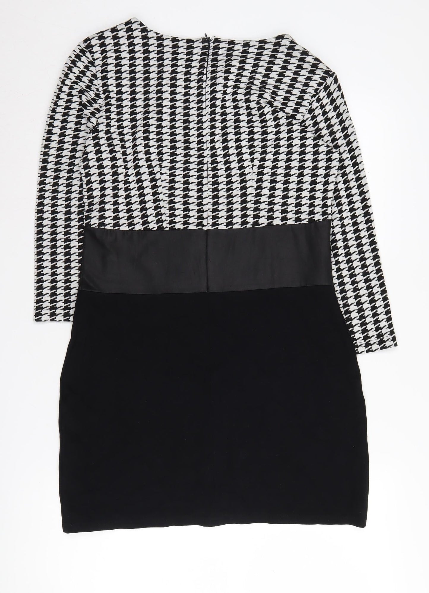 Masica Women's Black Houndstooth Sheath Dress M