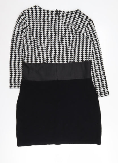 Masica Women's Black Houndstooth Sheath Dress M