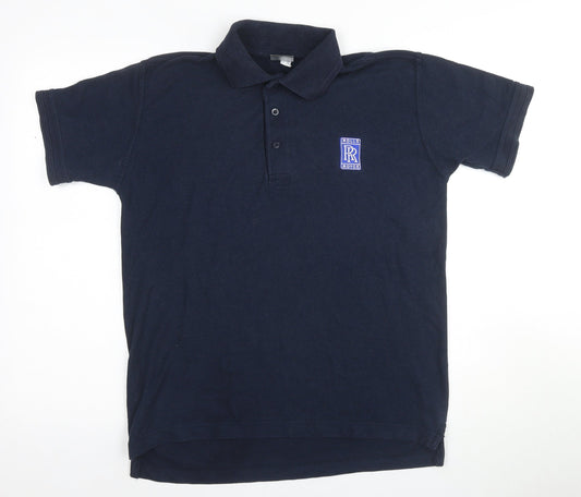 Uneek Men's Blue Polo Shirt S with Logo
