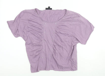Womens UK Size 10 Topshop Purple Basic T-Shirt