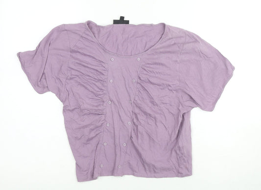 Womens UK Size 10 Topshop Purple Basic T-Shirt