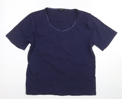 E. Viva Women's Blue T-Shirt Size 16 V-Neck