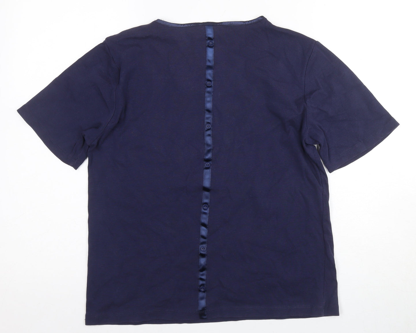 E. Viva Women's Blue T-Shirt Size 16 V-Neck