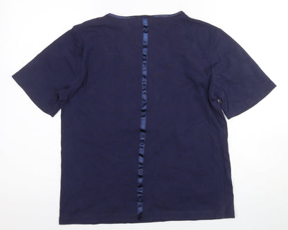 E. Viva Women's Blue T-Shirt Size 16 V-Neck