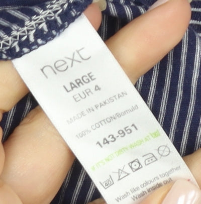 Next Men's Blue Striped Polo, Large, Casual Short Sleeve