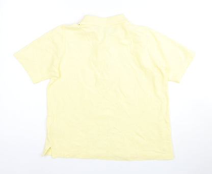 Falke Unisex Yellow Polo M Collared Short Sleeve Cotton