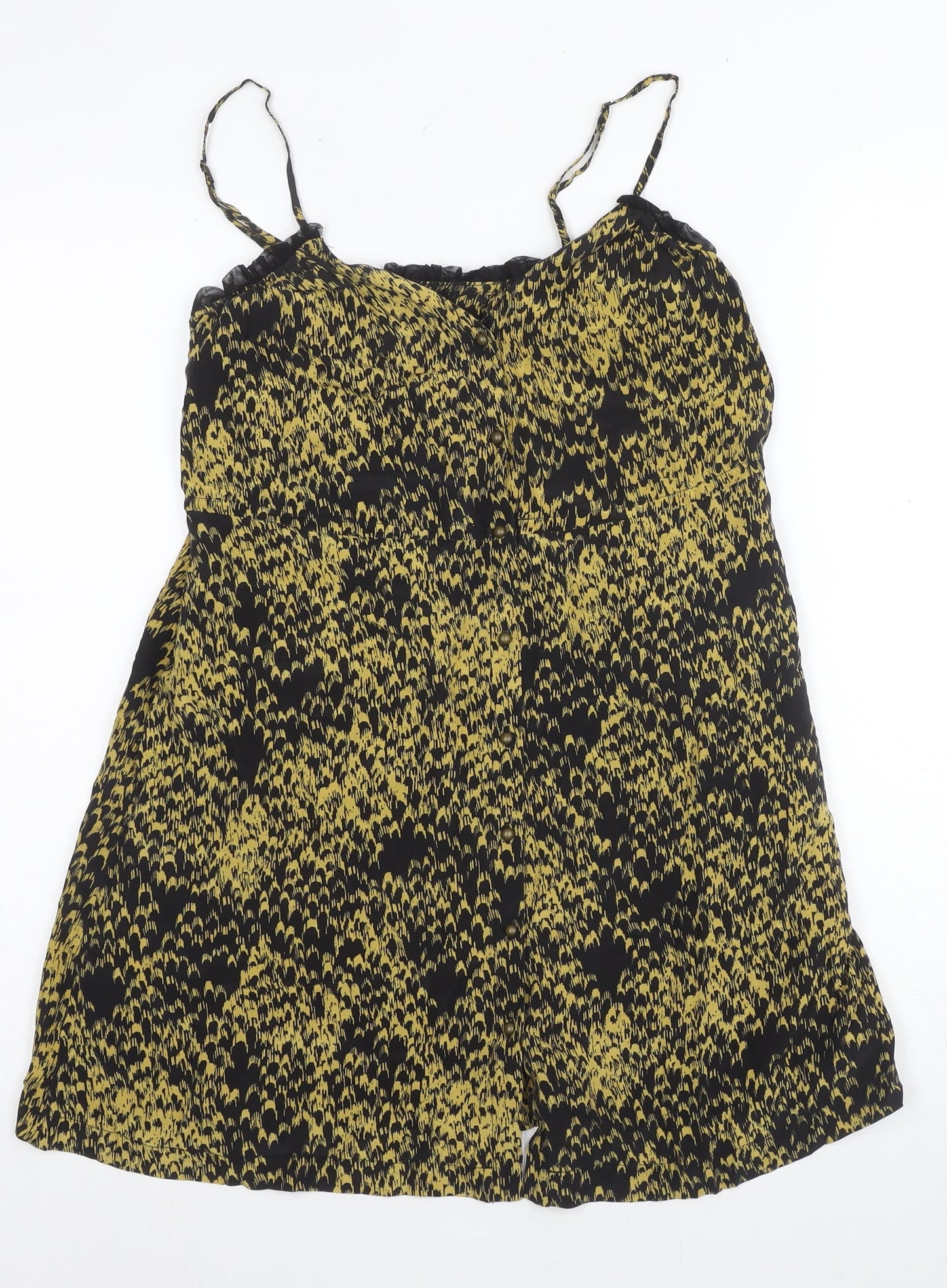 eooe Women's XS Black Yellow Slip Dress