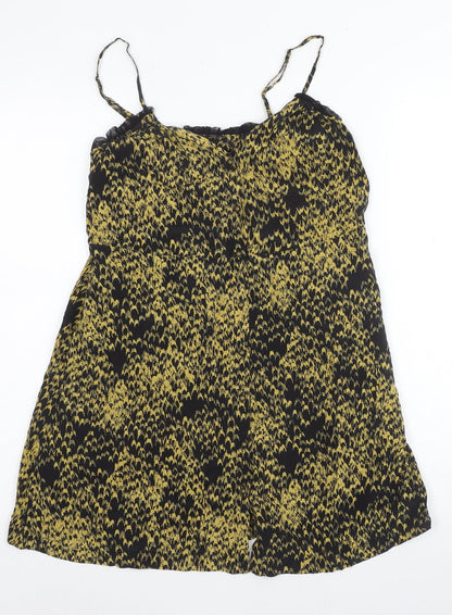 eooe Women's XS Black Yellow Slip Dress