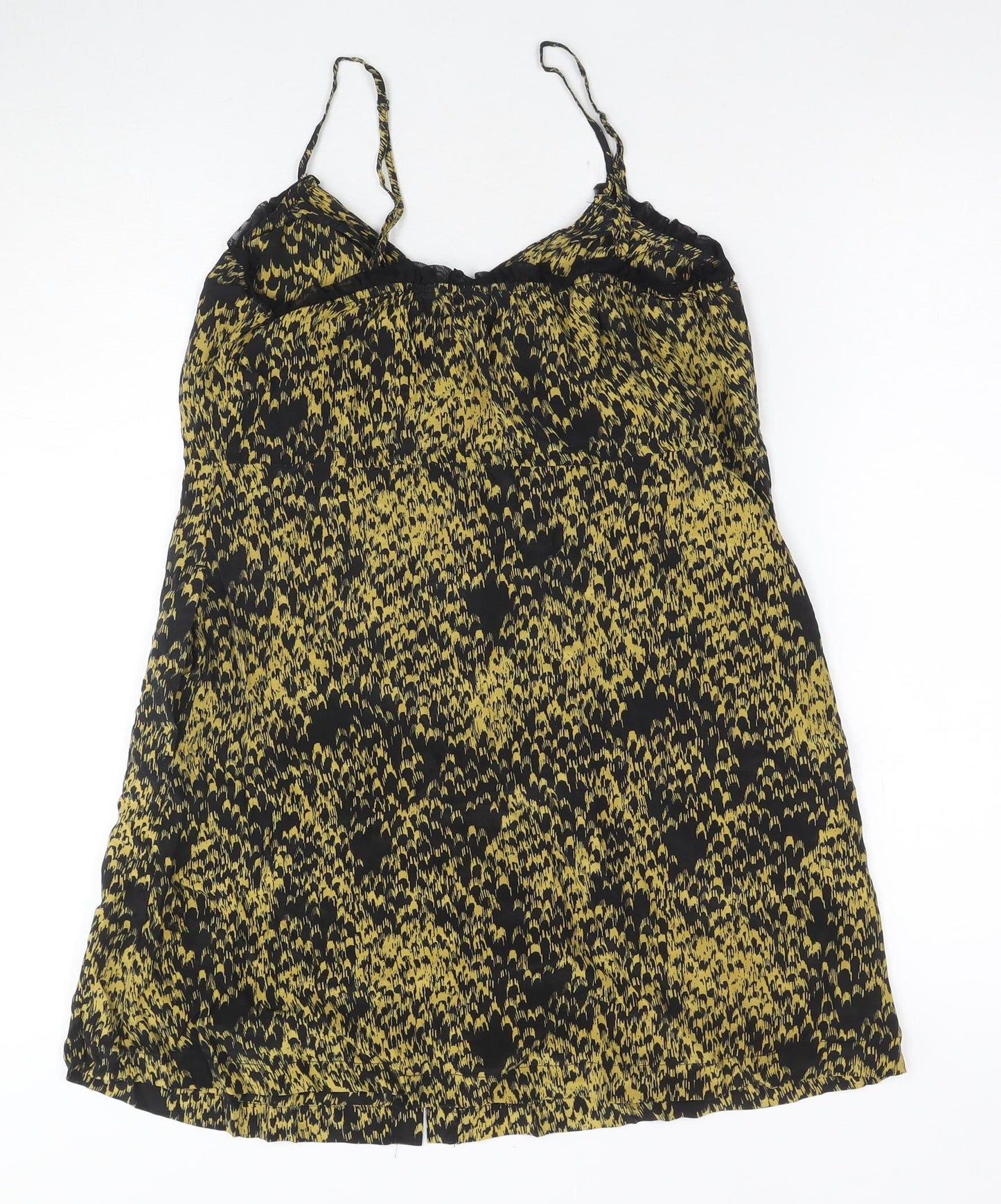 eooe Women's XS Black Yellow Slip Dress