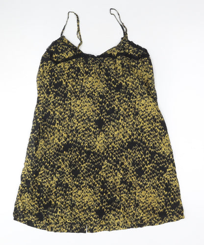 eooe Women's XS Black Yellow Slip Dress