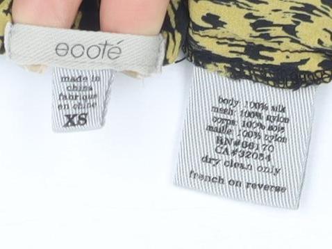 eooe Women's XS Black Yellow Slip Dress