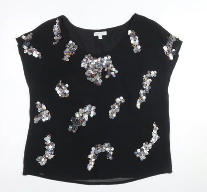 Womens UK Size M Monsoon Black Basic Blouse