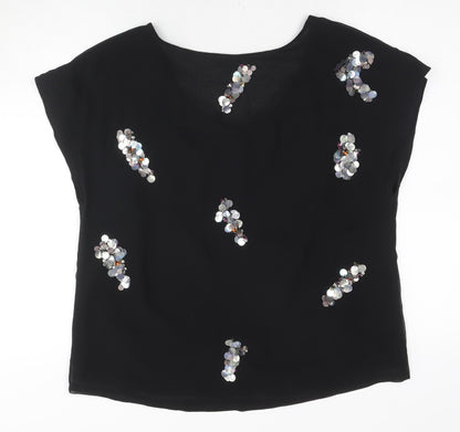 Womens UK Size M Monsoon Black Basic Blouse