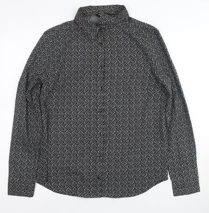 Womens UK Size S Brave Soul Black Basic Button-Up
