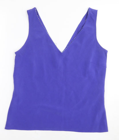August Silk Women's Purple Sleeveless V-Neck Tank