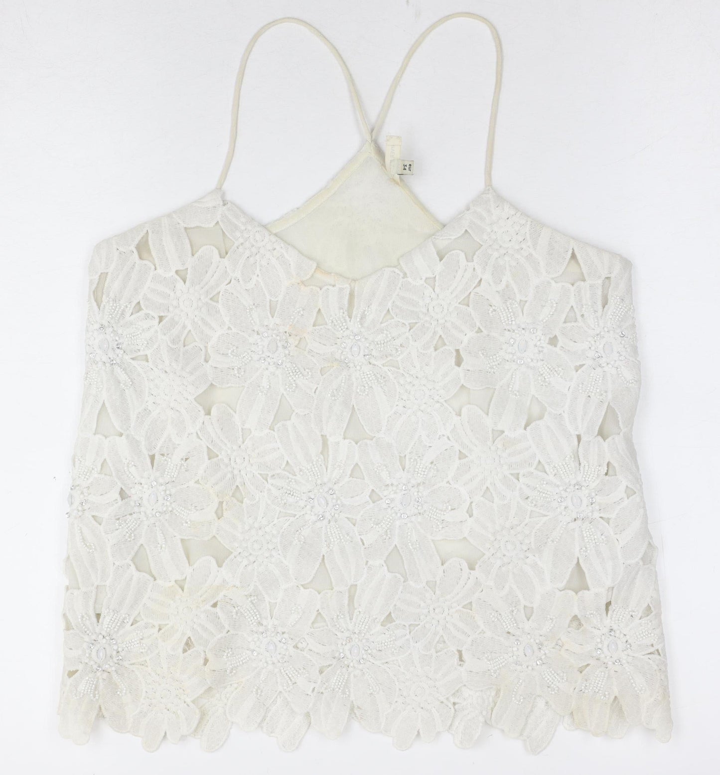 Womens UK Size 8 River Island White Camisole Camisole