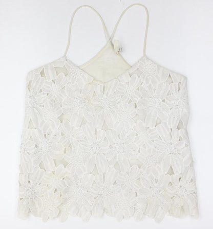 Womens UK Size 8 River Island White Camisole Camisole