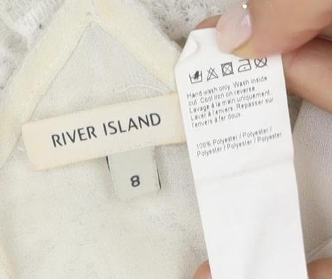 Womens UK Size 8 River Island White Camisole Camisole