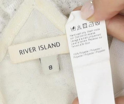 Womens UK Size 8 River Island White Camisole Camisole