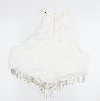 Womens UK Size M Zara White Wrap Blouse
