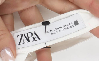 Womens UK Size M Zara White Wrap Blouse