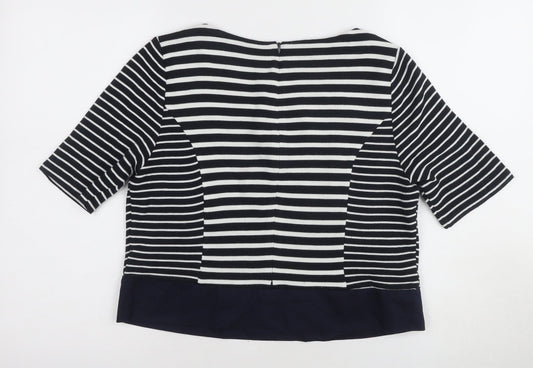 Laura Ashley Women's Black Striped Top Size 14
