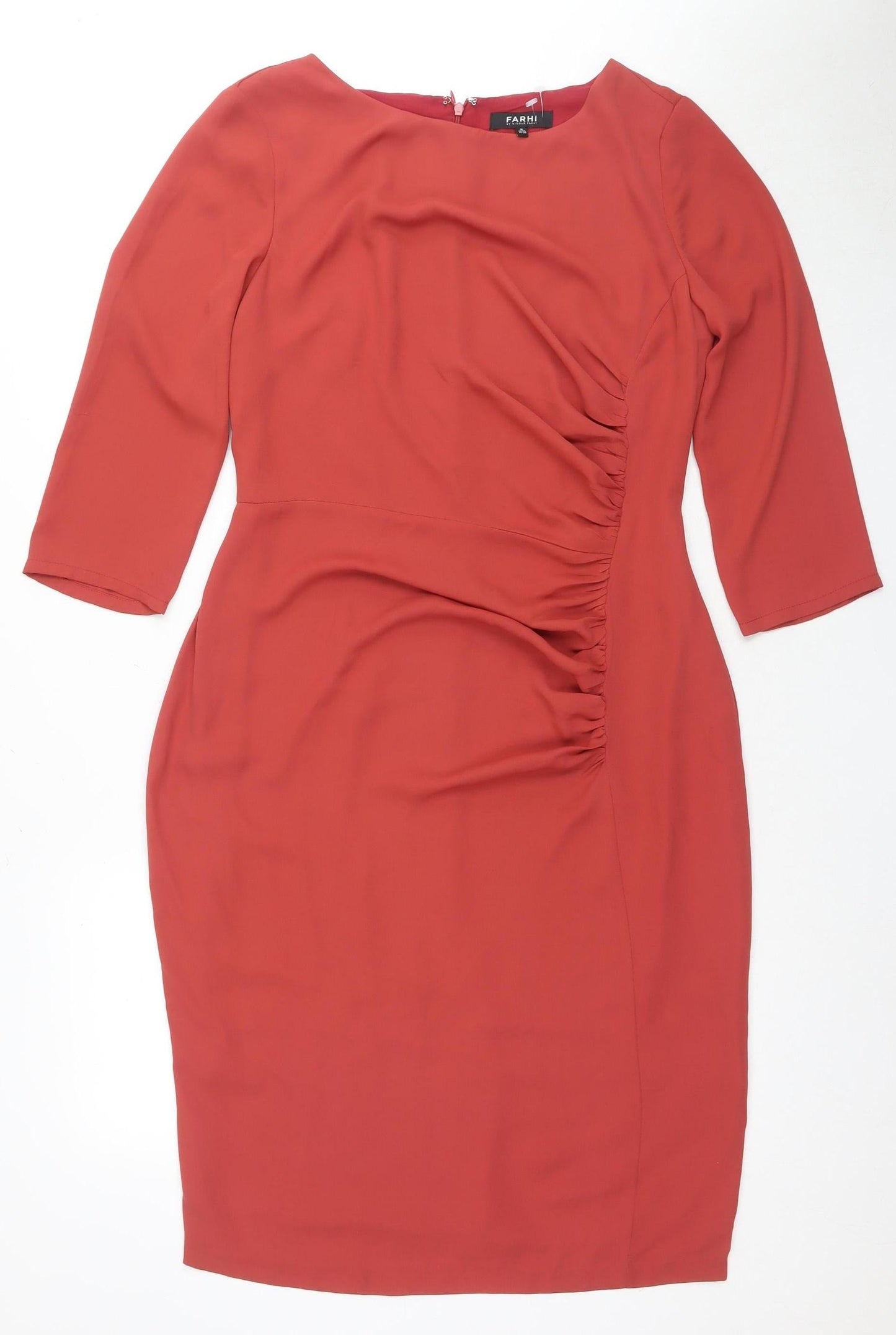 FARHI Women's Red Knee Length Sheath Dress M