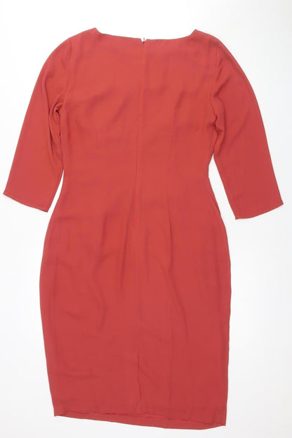 FARHI Women's Red Knee Length Sheath Dress M