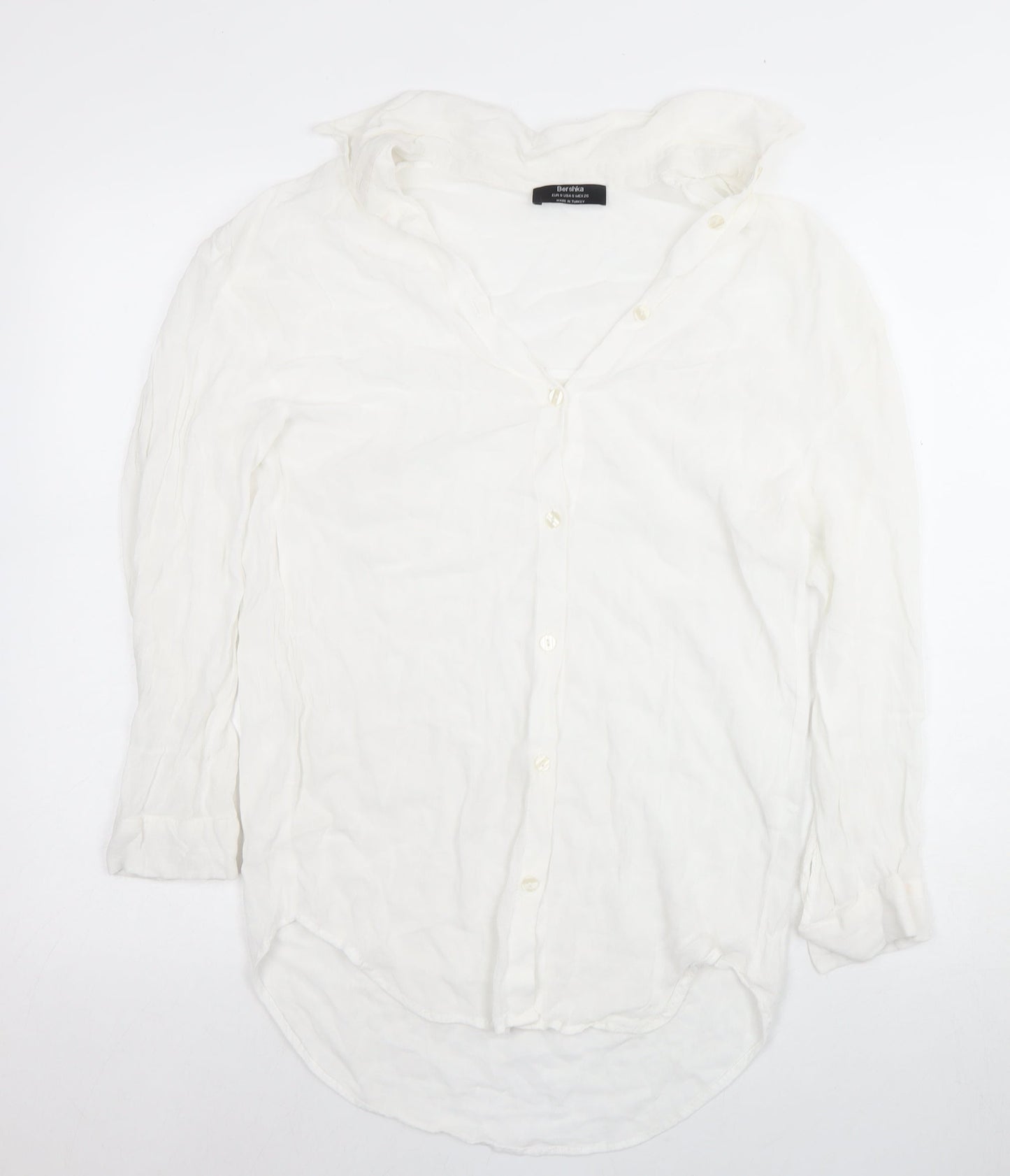 Womens UK Size S Bershka White  Button-Up