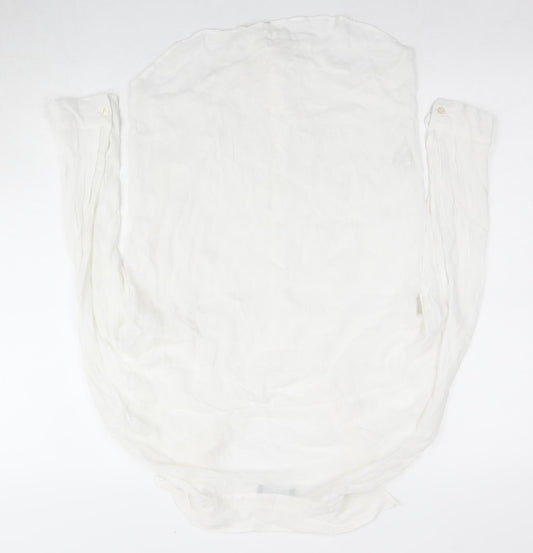 Bershka Women's White Button-Up Shirt, Size S, Casual