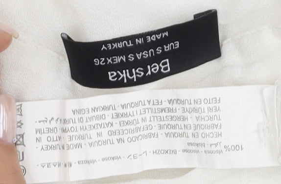 Womens UK Size S Bershka White  Button-Up